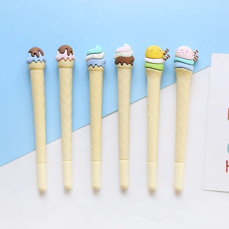 

1pcs Cartoon Icecream Gel Pen 0.5mm Ballpoint Pens Blue Ink Refill Stationery Office Accessories School Supplies E6037