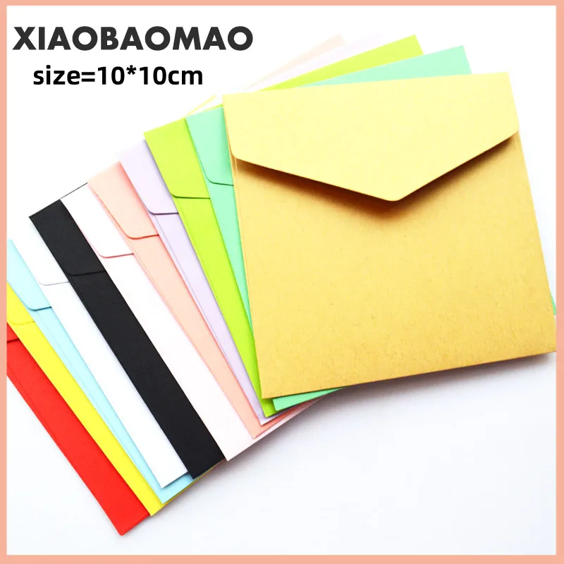 25pc 50pc 100mm Romantic Colorful Small Colored  Blank Mini Paper Envelopes Wedding Invitation Envelope Gilt Envelope DIY Crafts