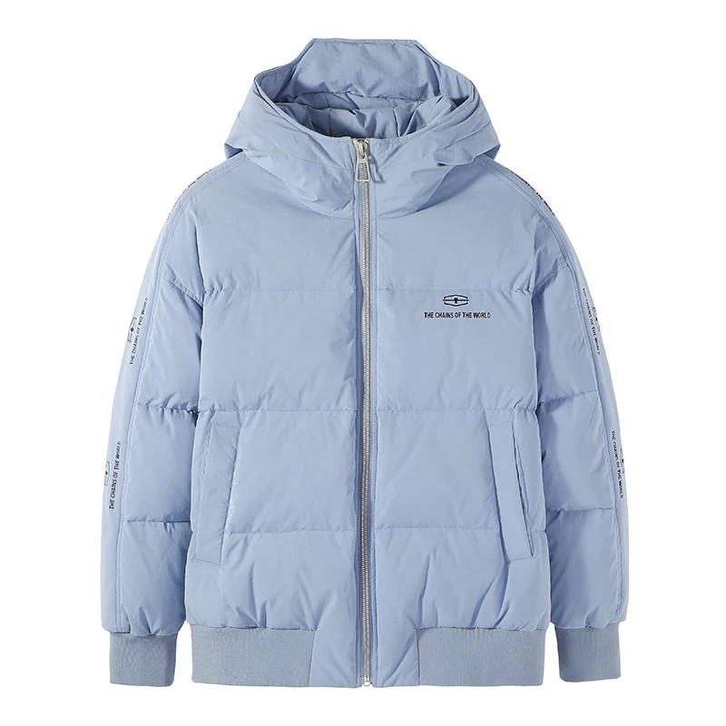 Pioneer Camp Fashion Men Winter Duck Down Jacket Solid Warm Simple Waterproof Zipper Pocket High Quality Jackets Men AYR903431 - Цвет: Небесно-голубой