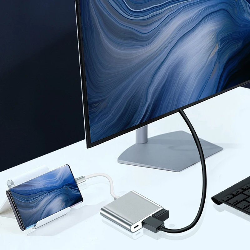Адаптер USB 3.0 Type-C в HDMI-совместимый с 3 1 PD для быстрой зарядки хаб-конвертер Macbook Air Pro