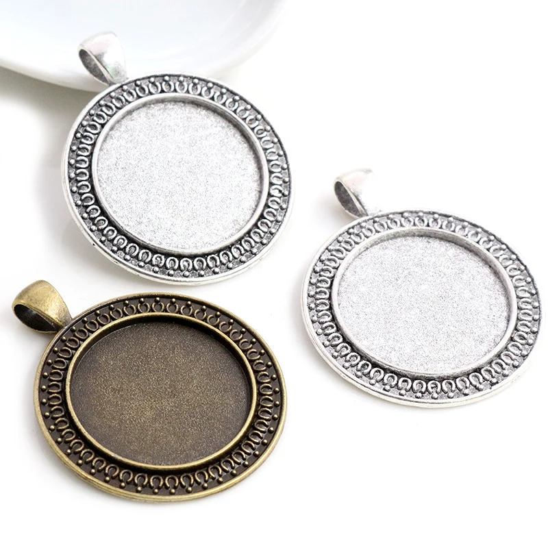 Новая мода 5 шт 25 мм Внутренний размер Античная Посеребренная бронза