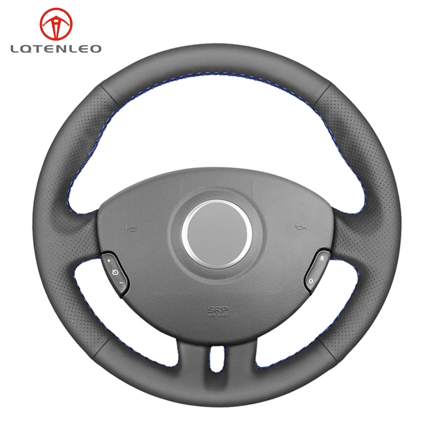 LQTENLEO черный чехол рулевого колеса автомобиля из искусственной кожи для Renault Clio 3