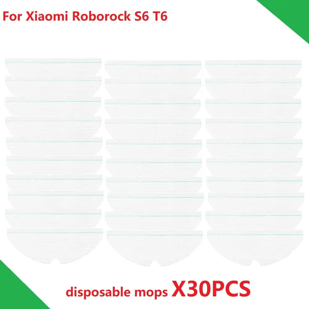 Одноразовые швабры для робота пылесоса Xiaomi Roborock S6 T6 S5 30 шт. аксессуары