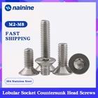 GB2673 M2-M10 ISO14581 304 Винты Torx из нержавеющей стали, шестислойные винты с плоской головкой A027