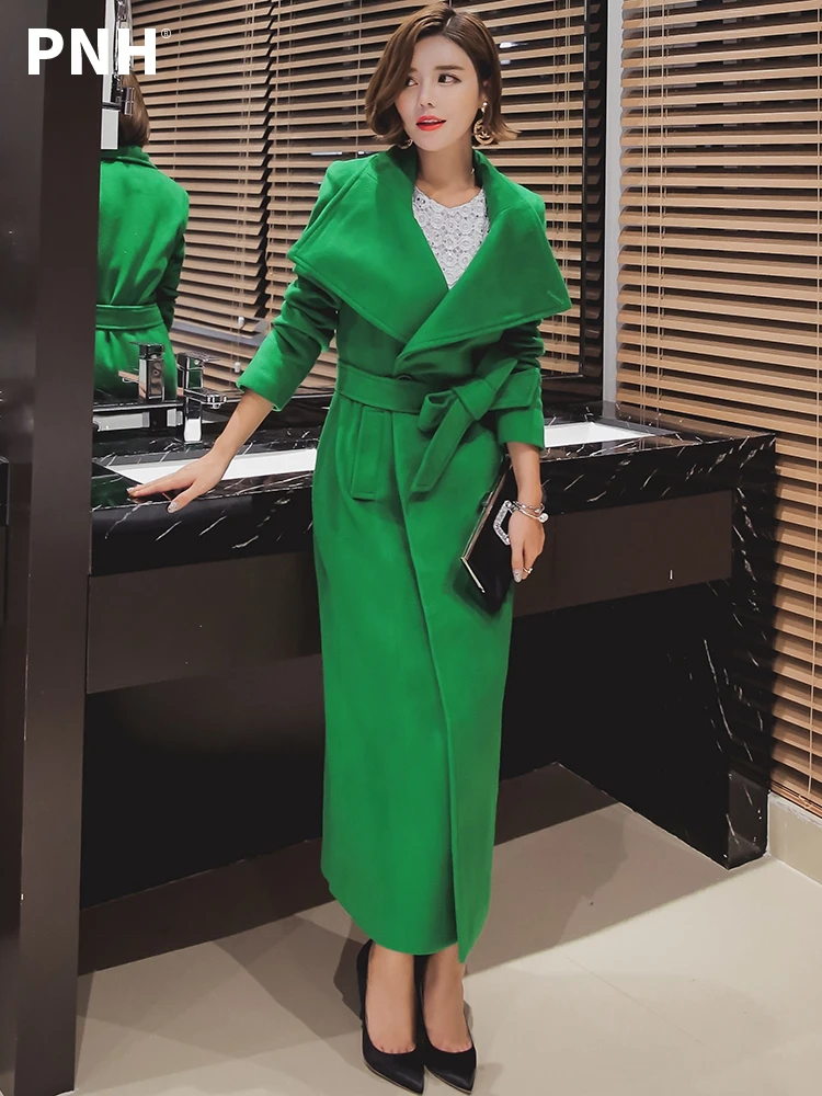 

Женское твидовое пальто средней длины, толстое шерстяное пальто зеленого цвета, Осень-зима 2021