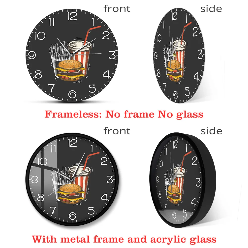 Лучшие фаст-фуды в городе современные настенные часы гамбургер картофель фри
