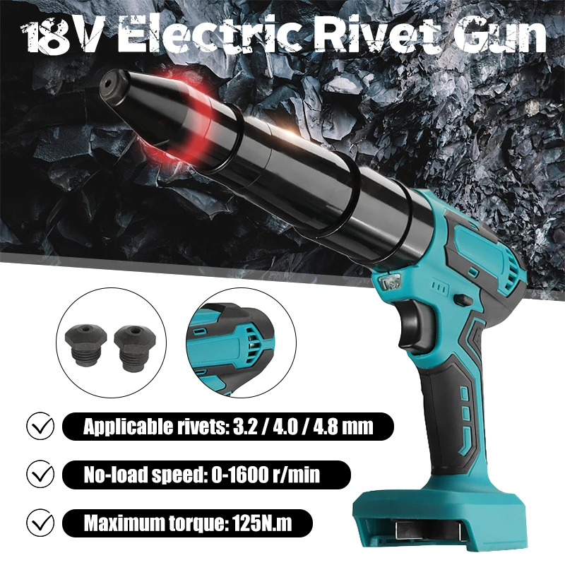 

18V Rechargeable Electric Rivet Gun 3.2mm-4.8mm Portable Cordless Electric Blind Riveter Screwdriver Rvet Nut For Makita Battery