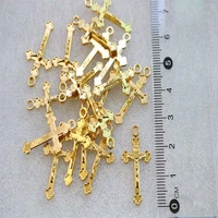 200 pieces gold mini catholic universal cross medal jesus alloy cross handmade necklace bracelet medal jewellery
