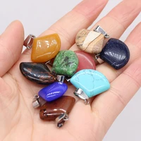 6pcs natural quartz sector turquoises epidote stone pendants for jewelry making diy necklace bracelet earring gift size 22x23mm