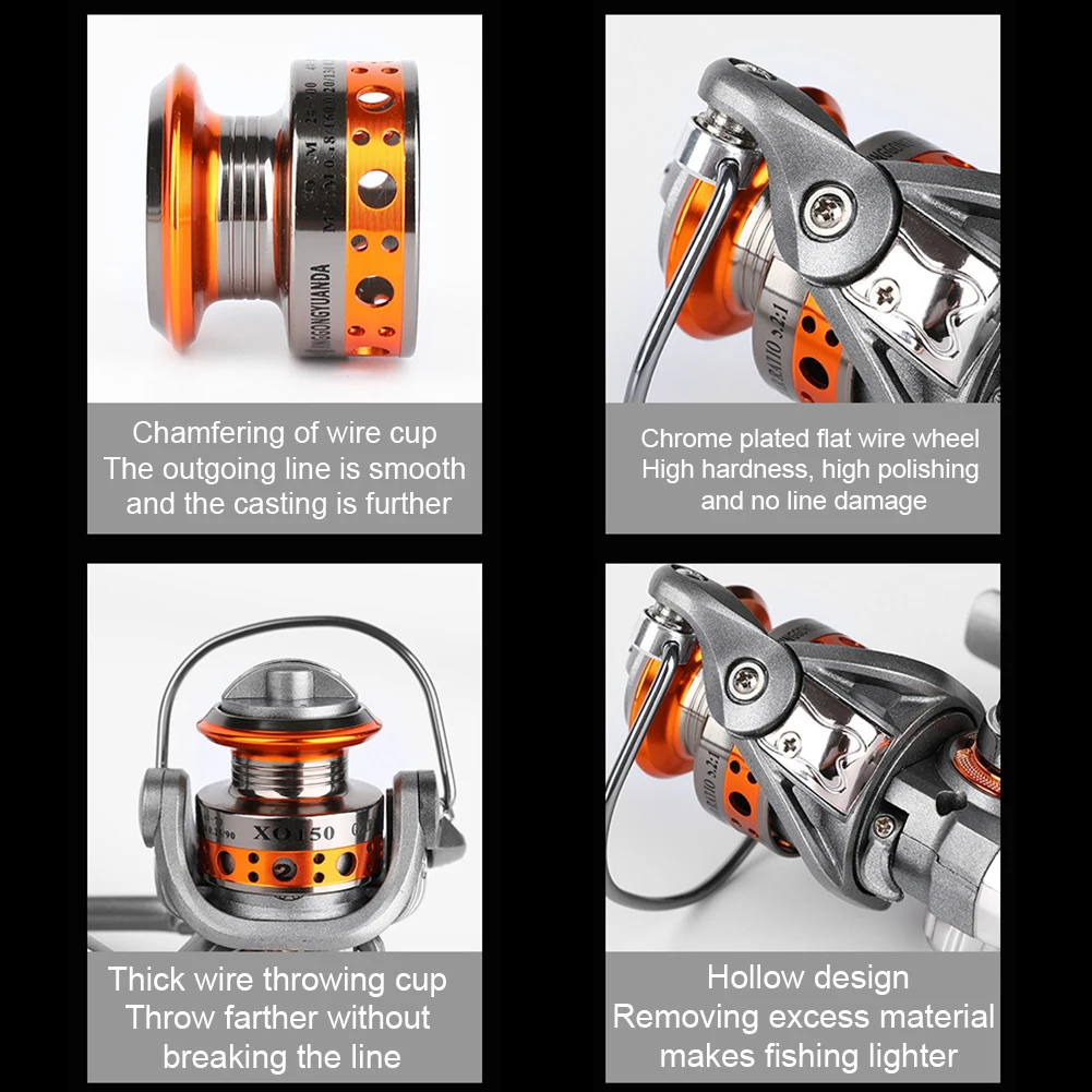 

Mini Spinning Reel Portable Left Right Hand Interchange Wooden Handle 5.2:1 Metal Winter Ice Fishing Wheel Fishing Tackle