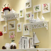 13 pcs/set European Carved Shelf Photo Wall Creative Wood Photo Frame Wall Fresh Natural Decorative Paintings Mount Picture Fram