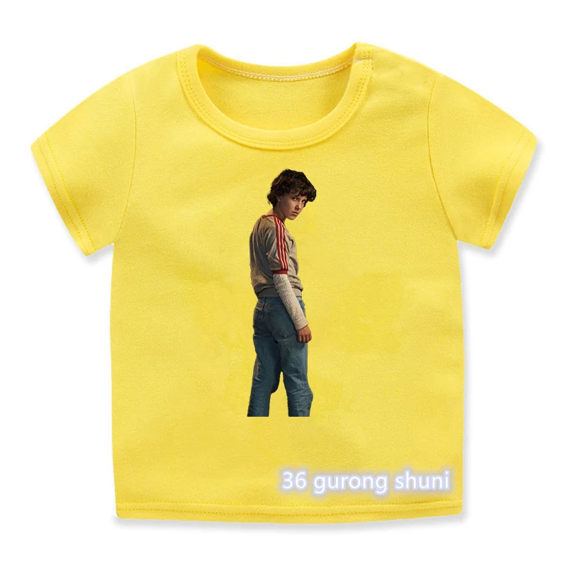 

Kawaii Stranger Things Tv Show Season 4 T Shirt Yellow T-Shirt Kids Clothes Boys Girls Tshirt Short Sleeve T-Shirts Tee Tops