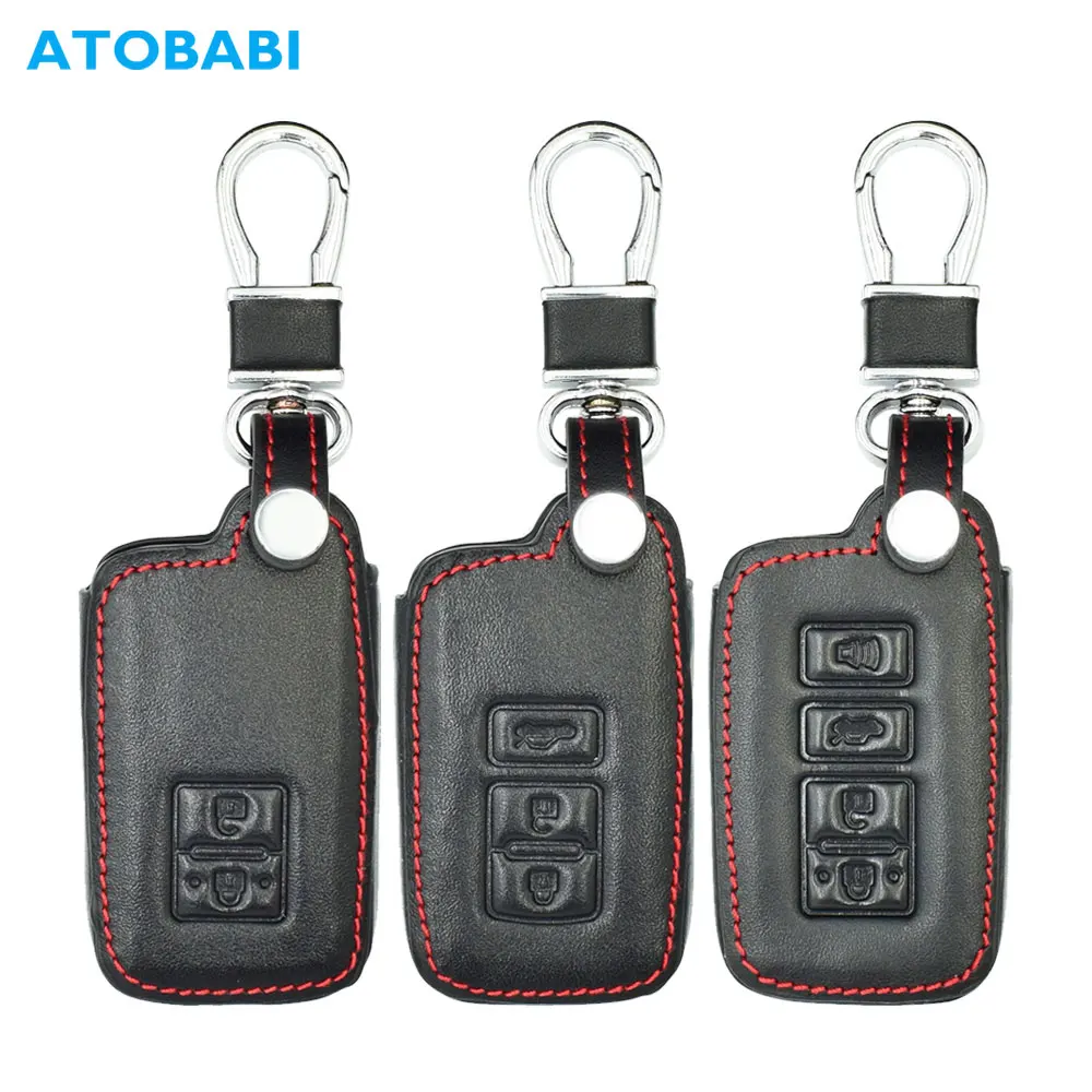 Фото Кожаные чехлы для автомобильных ключей для Toyota Camry Corolla Avalon RAV4 Highlander Sienna Land Cruiser Prius Sienta чехол для дистанционного управления Ноя Aurion №1