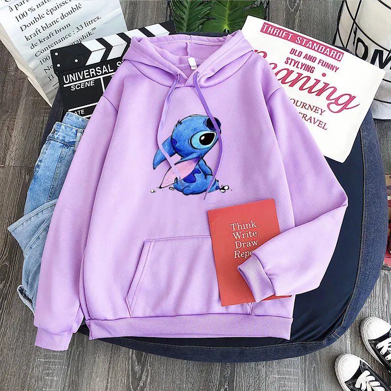 

Stitch 2021 kpop version boys and girls hoodie cartoon doll casual all-match commuter pullover street casual fashion sweatshirt