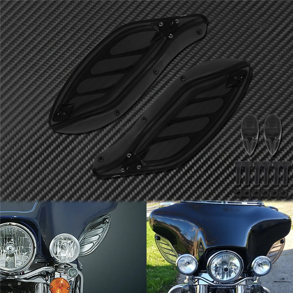 МОТОЦИКЛ ABS Регулируемый крыло обтекатель-дефлектор черный/серый/дым для Harley Touring