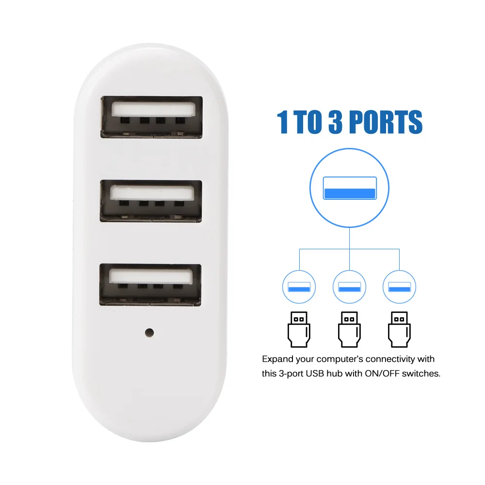 Вращающийся высокое Скорость 3 Порты usb хаб 2 0 USB разветвитель адаптер для