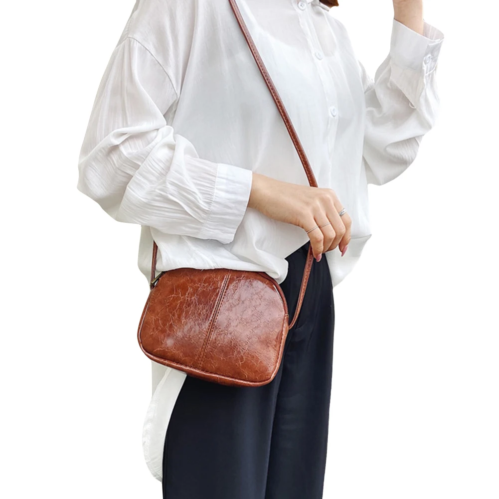 

Women Solid Color PU Leather Shoulder Bag Fashion Small Casual Crossboby Bags Shell Shape Bags Ladies Mobile Phone Storage Bag
