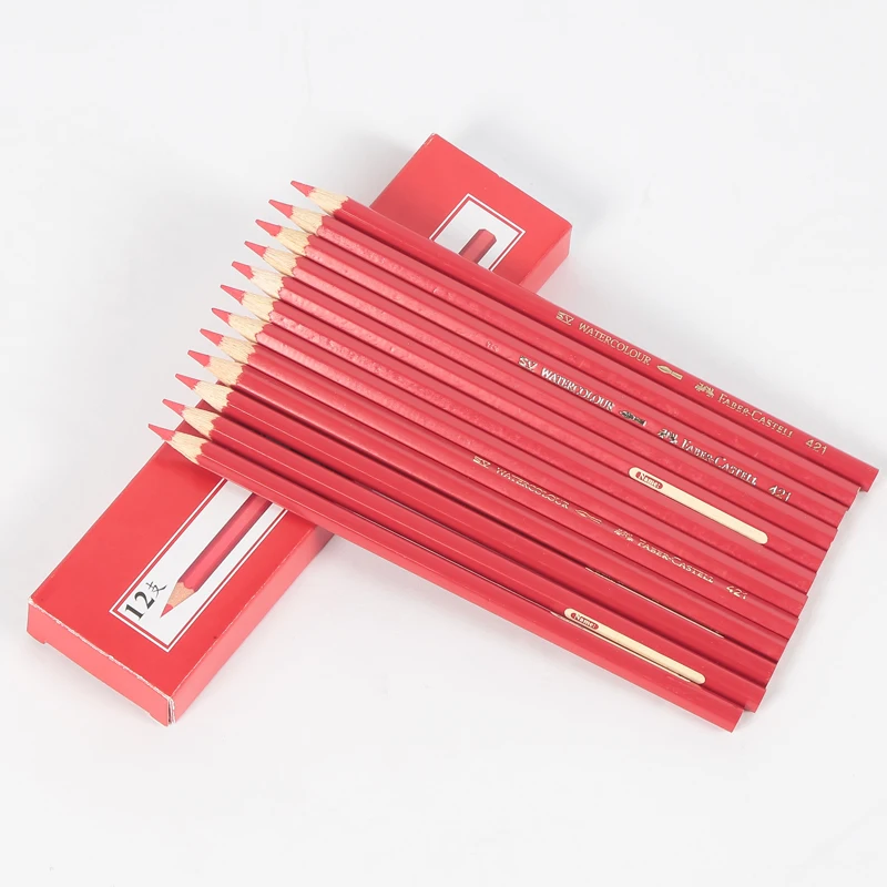 Водорастворимый цветной карандаш Faber Castell красного цвета 421 цветных карандашей