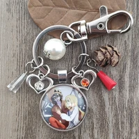 romantic anime cartoon angels of death japanese keychain time gem key ring male men female party birthday jewelry gift sldts