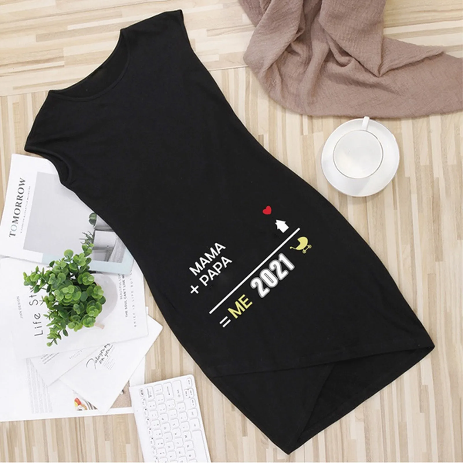 

Maternity Sexy Solid Print Dresses Pregnant Women Summer Sleeveless Bodycon Dress Round Neck Dress Vestidos Premama Embarazadas
