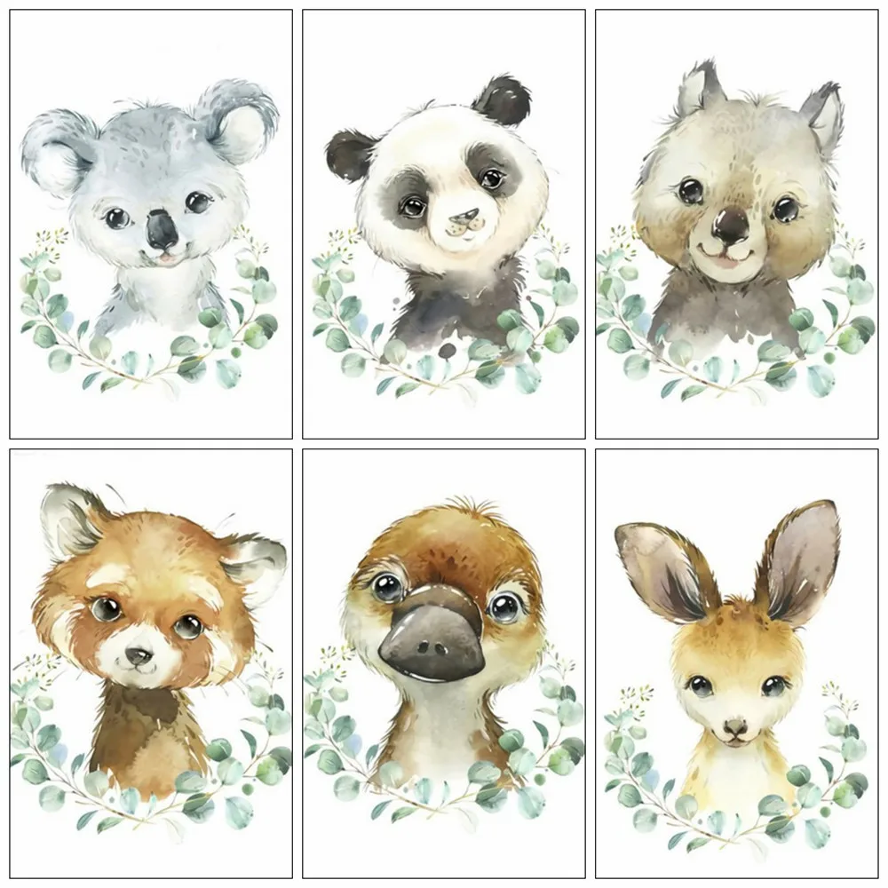 

KAMY YI DIY 5D Small Animal Square Diamond Embroidery Panda Handmade Round Inlaid Rhinestone Cross Stitch Landscape Home Decorat