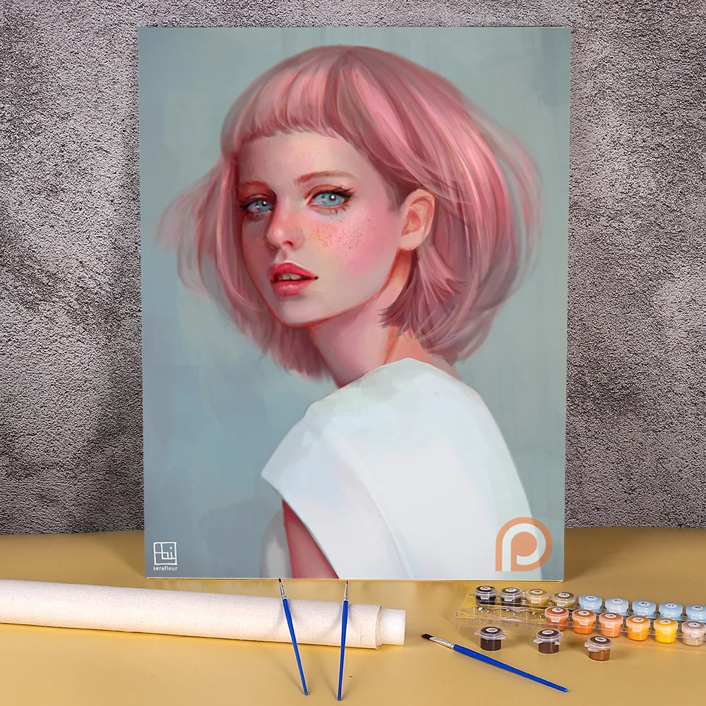 Картина по номерам на холсте Девушка | Дом и сад