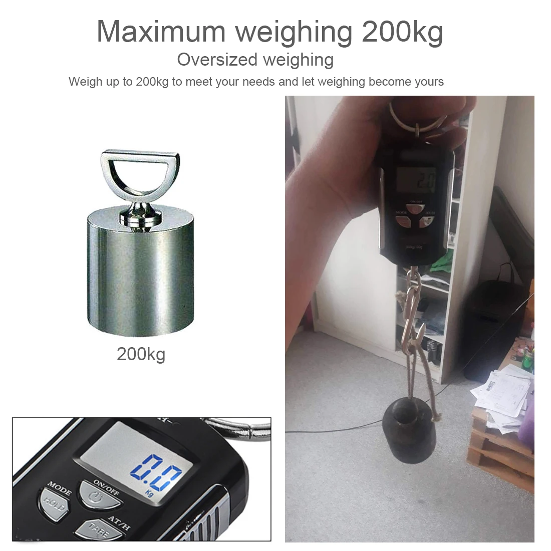 Мини портативные подвесные крановые весы 200 кг/100 г цифровые большой