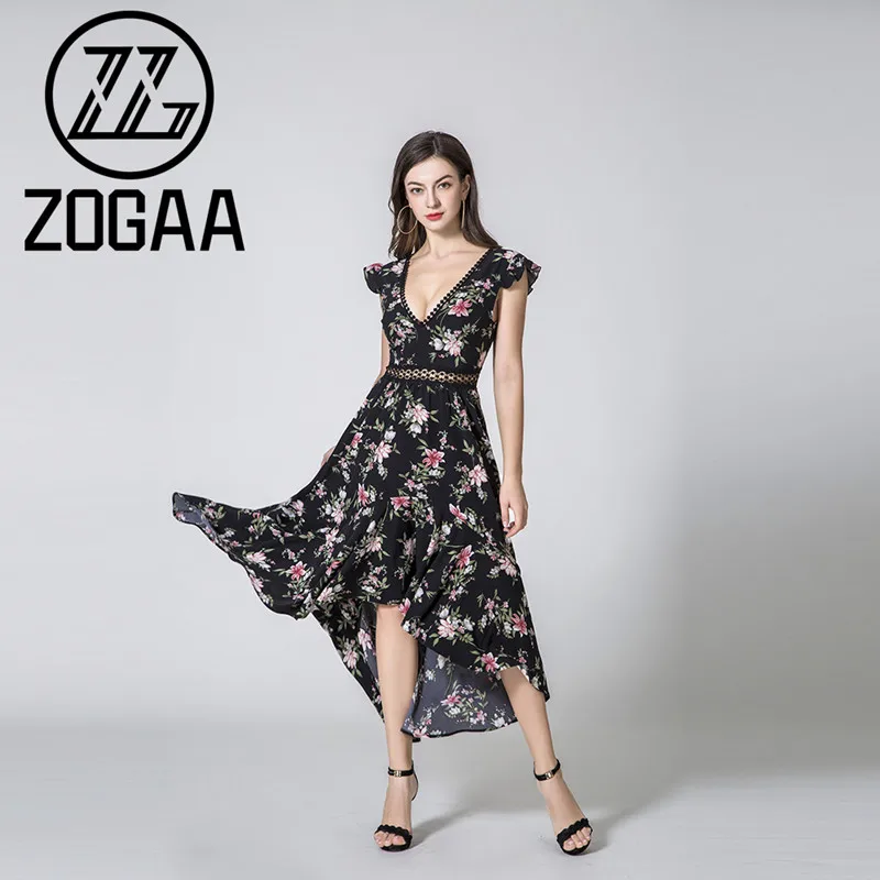 

ZOGAA Women Off Shoulder Wrap Summer Boho Floral Mini Polka Dot Swing Short Sleeve Evening Party Dress Ladies Holiday Dress