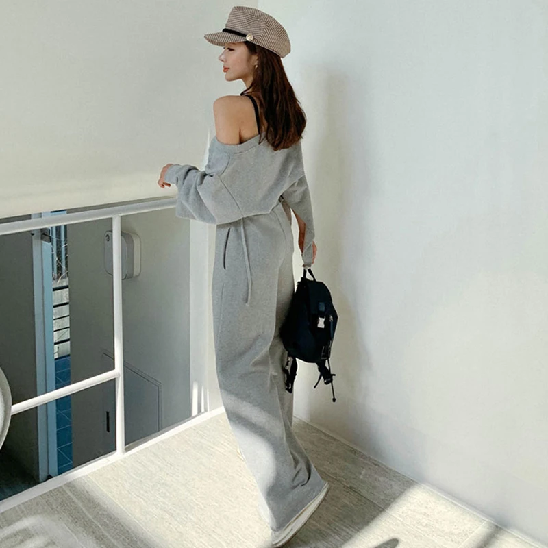 Женский костюм из двух предметов топ с открытыми плечами и широкие брюки высокой