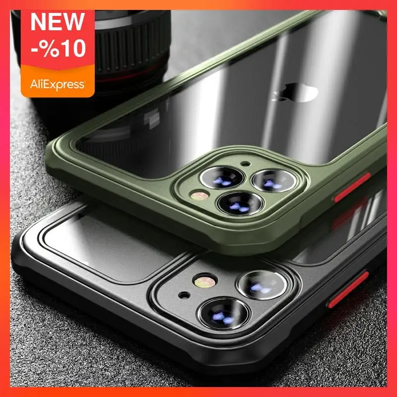 

Armor Bumper Anti Shock Silicon Phone For 11pro Max Xr Xs Max X 8 7 Plus Se Transparent Shockproof Airbag Back Cover