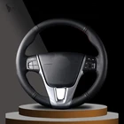 Сшитая вручную черная оплетка рулевого колеса из искусственной кожи для Volvo S60 V40 V60 V70 2014 XC60