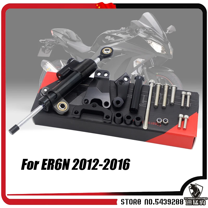

CNC Adjustable Steering Stabilizer Damper Bracket Mount Holder Kit For Kawasaki ER6N ER-6N 2013 2014 2015 Aluminum Accessories  