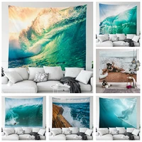 sea landscape extreme surfing beach underwater home background wall dormitory bedroom tapestry