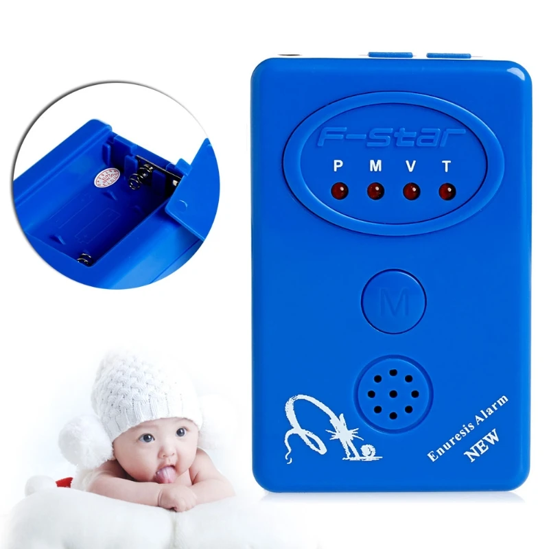 

Adult Baby Bedwetting Enuresis Urine Bed Wetting Alarm +Sensor With Clamp Blue