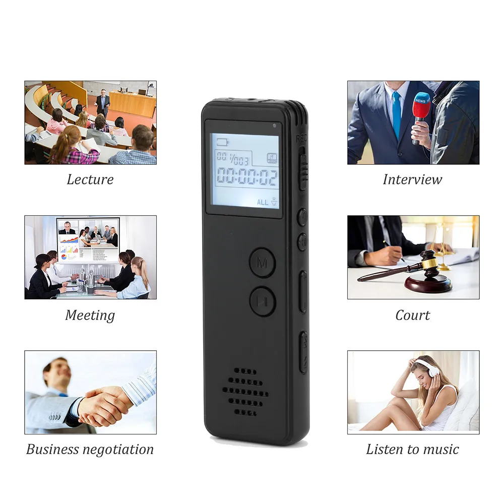 Digital Voice Recorder Long Distance Audio MP3 Dictaphone Noise Reduction One Key Recording WAV Record Player 128Kbps | Электроника