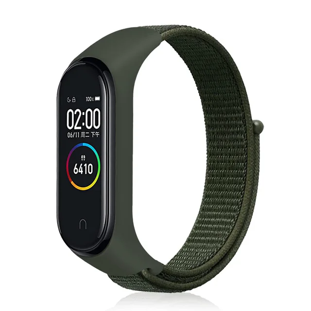 Нейлоновый ремешок для Xiaomi mi Band 4 3 сменный Браслет спортивный розовый ремешок для mi band 4 mi band 4 3 Band4 3 браслет для смарт-часов - Цвет: Army Green