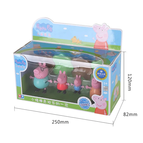 4 piece A Оригинальная игрушка Peppa, Свинка Джордж, фигурки, кукла Peppa, друзья, любовь, обучение, классная сцена, развивающие игрушки, Детский Рождественский подарок - Цвет: 4 piece A