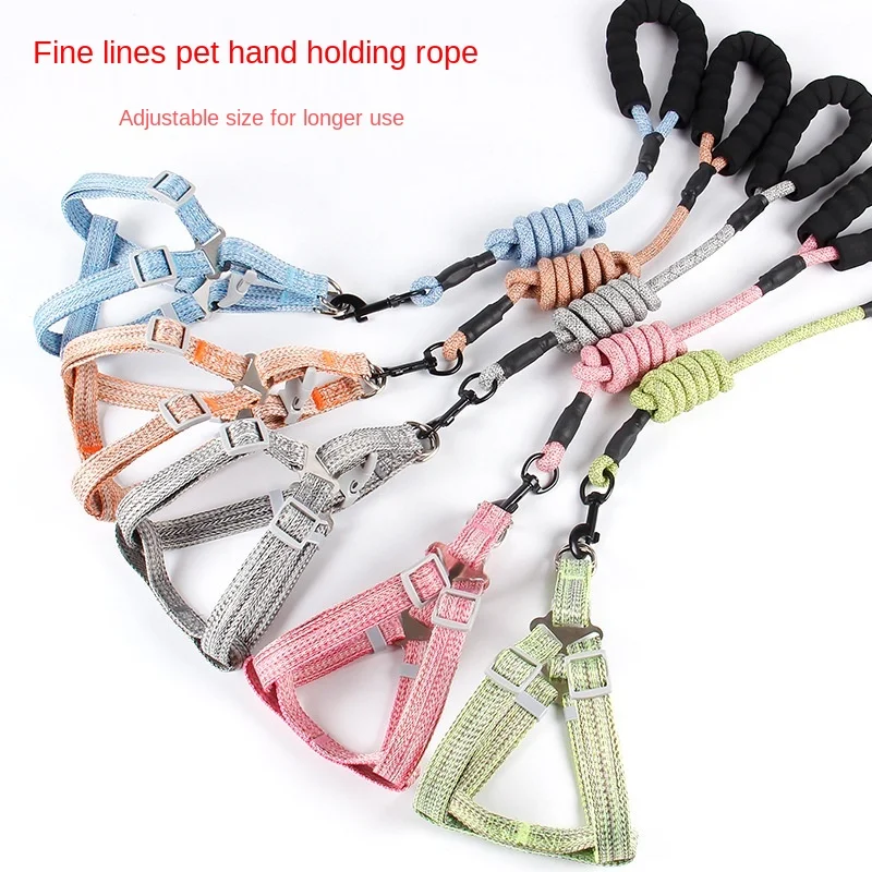 

Pet Traction Rope Portable Dog Rope Chain Dog Accessories Nylon Pockmarked Chest Strap Small and Medium Dog Fashion Cat