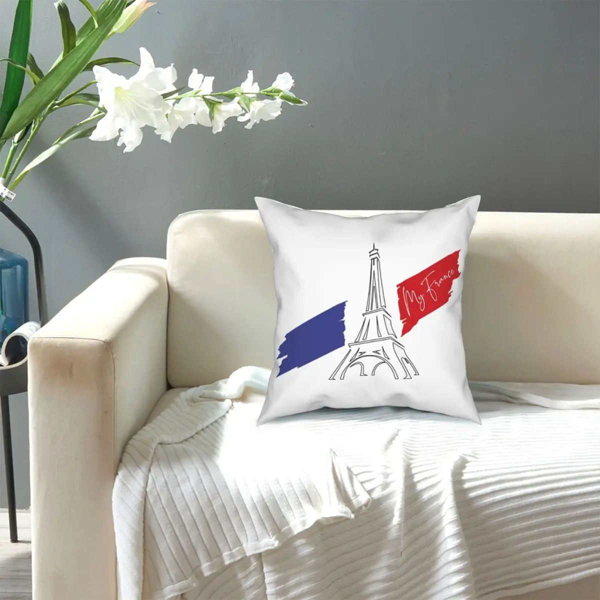 

My France Happy Bastille Day Pillow Covers Sofa French Flag Paris 14 July Cushion Cover Decor Pillow Cover 45*45cm