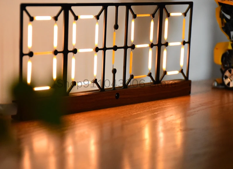 

TencyClock LED Clock Hollow Out Nordic Simplicity Kit Double-sided USB Power Supply (simulation Glow Clock)