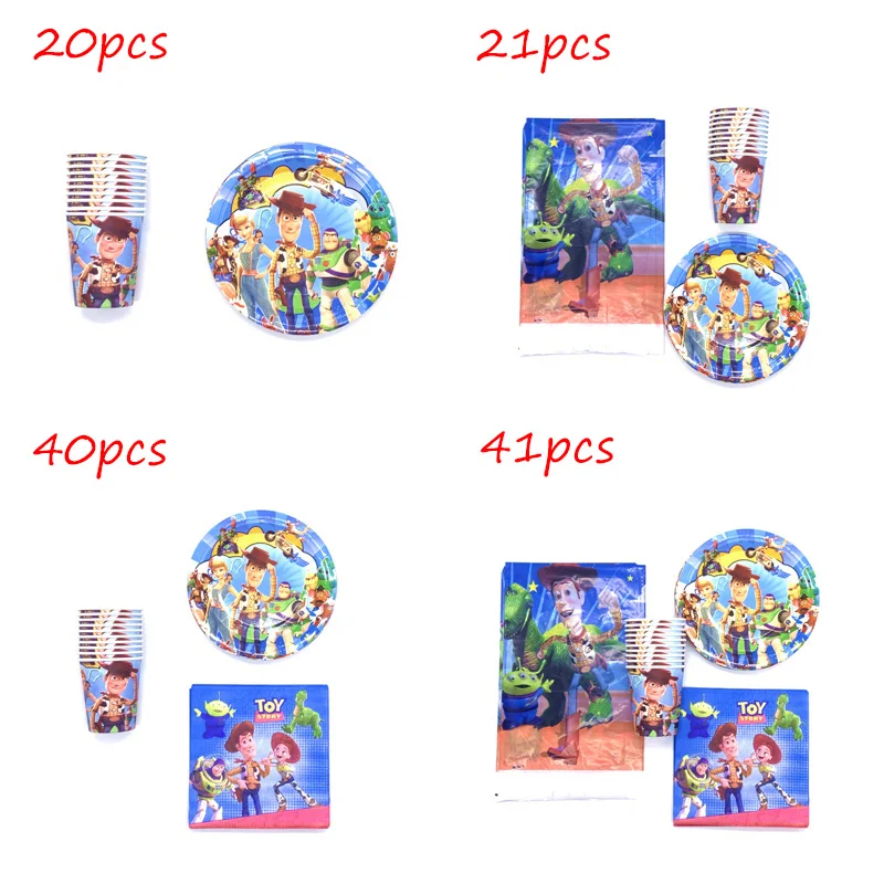 41 шт. Disney новый История игрушек День рождения комплект поставки Бумага тарелки