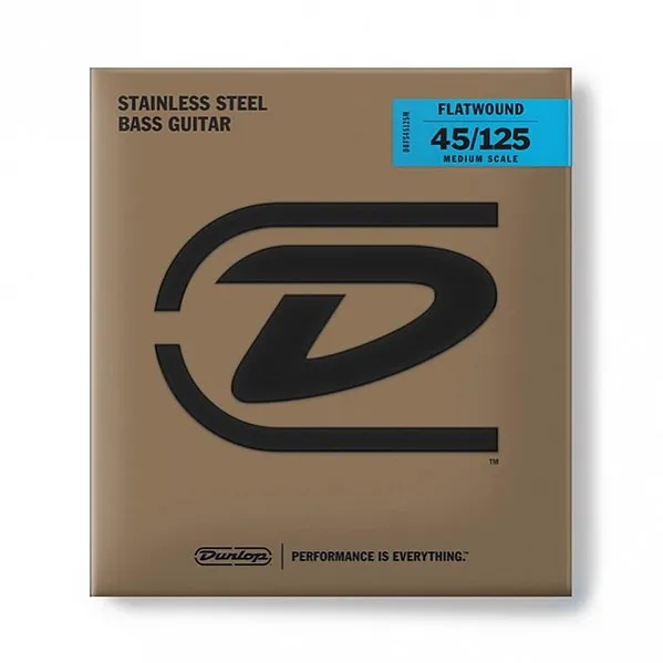 DBFS45125M Flatwound Medium Scale Струны для 5-струной бас-гитары сталь 45-125 Dunlop | Спорт и