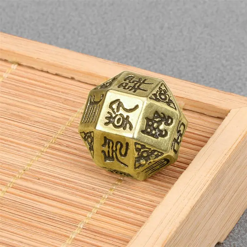 

1 Pc Brass Tabletop Adornment Incense Burner Retro Dice Statue (Golden)