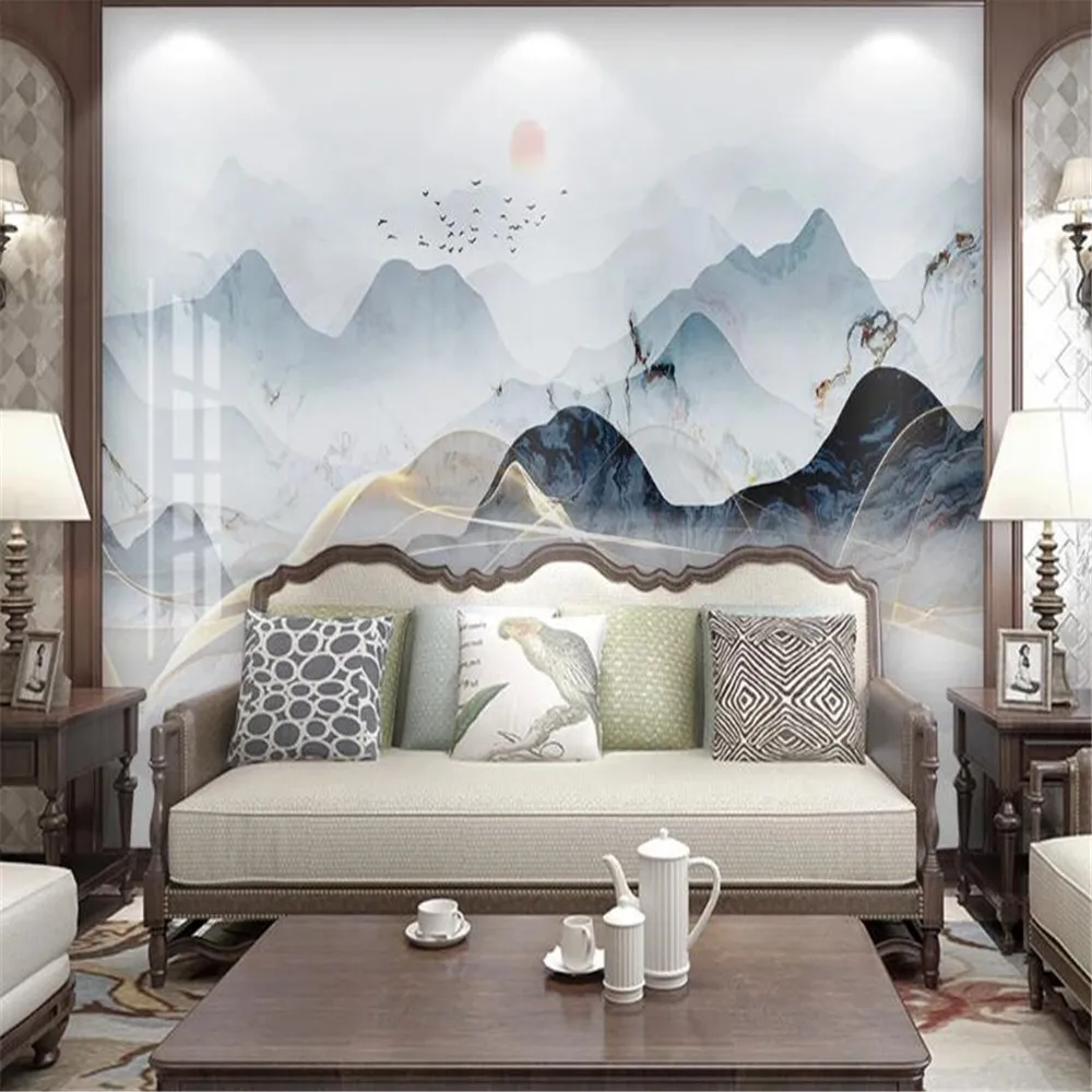 Современная китайская атмосфера абстрактный камень узор пейзаж серия ТВ фон