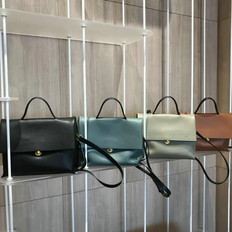 

Leather Crossbody Bags Tote For Women Big Capacity Cowhide Winter Shoulder Messenger Bag Female Travel Purses Post Handbags