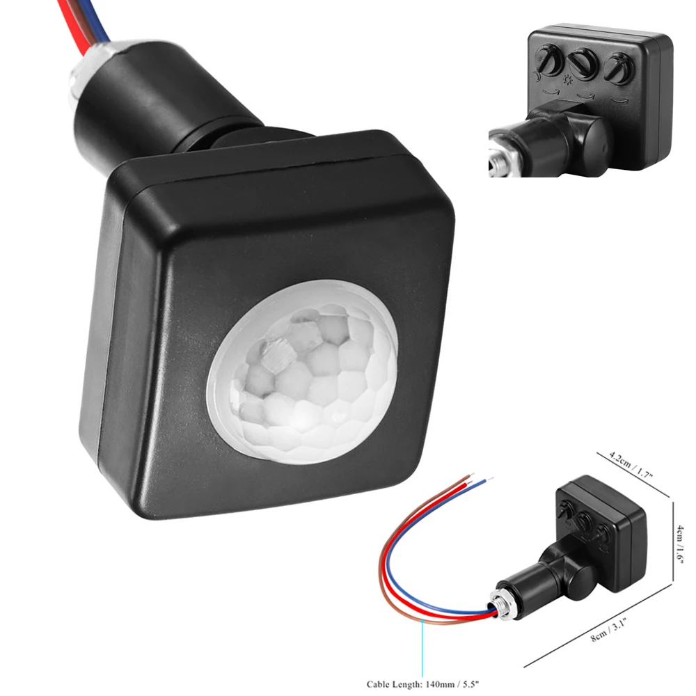 

PIR motion sensor 12mm 220V Infrared Automatic Movement Detector Timer DC 12V Outdoor Sensor Light Switch For LED Bulb Lamp