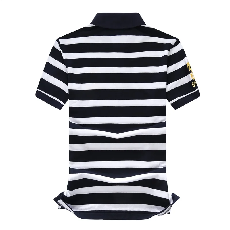 Летняя мужская рубашка поло деловая Повседневная с двойной вышивкой лошади