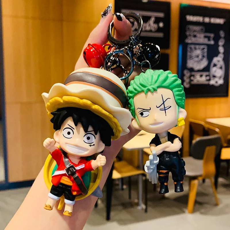 

Random Anime Trendy Keychain Around One Piece Key Chain Girl Cute Cartoon Doll Bag Pendant Boy Gift Keyring Hot Style