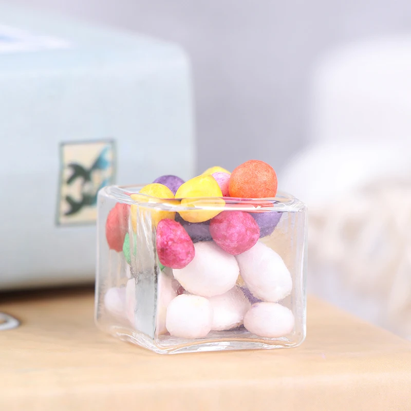 

Glass Dollhouse Miniature Candy Fruit Jar Collectible Box Storage Box Jar Model Doll Accessories Toys Furnitures