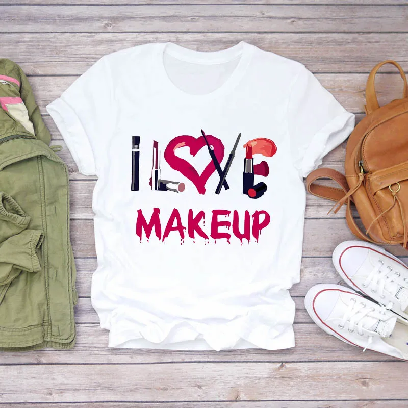 

Women's T-shirt Nail Polish Color Art 90s Ladies Harajuku Graphic T-shirt Top T-shirt Women Make Up Women's plus size T-shirt